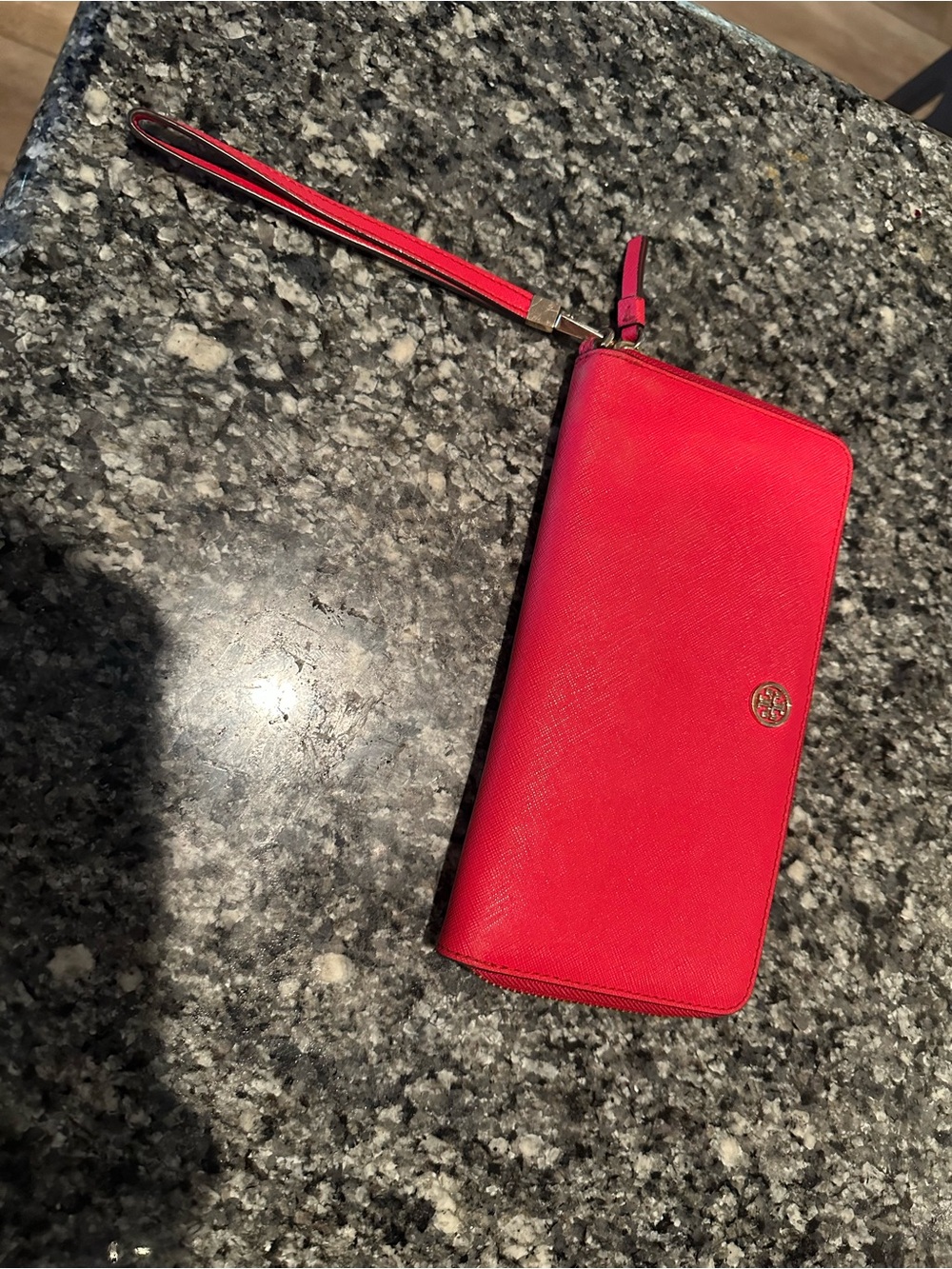 Tory Burch Red Zip-Around Wristlet